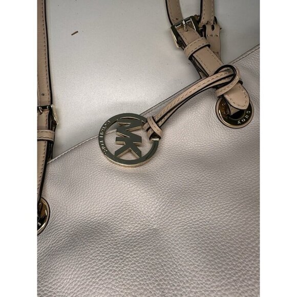 Michael Kors White Pebbled Leather Tote Hand Bag - Picture 10 of 12